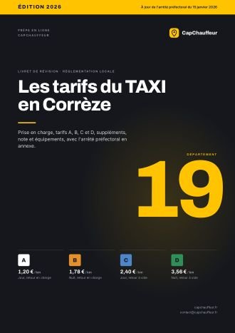 Livret « Les tarifs du TAXI en Corrèze », département 19
