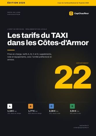Livret « Les tarifs du TAXI dans les Côtes-d'Armor », département 22