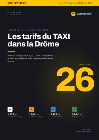 Livret « Les tarifs du TAXI dans la Drôme », département 26