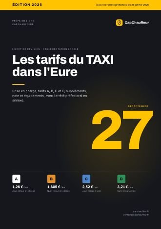 Livret « Les tarifs du TAXI dans l'Eure », département 27
