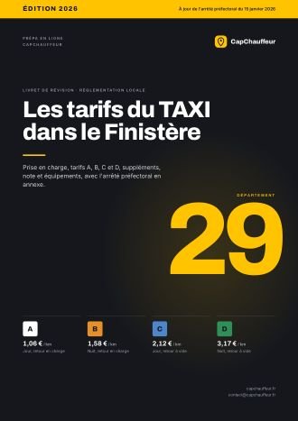 Livret « Les tarifs du TAXI dans le Finistère », département 29