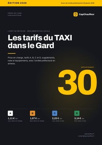 Livret « Les tarifs du TAXI dans le Gard », département 30