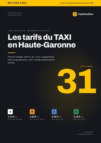 Livret « Les tarifs du TAXI en Haute-Garonne », département 31
