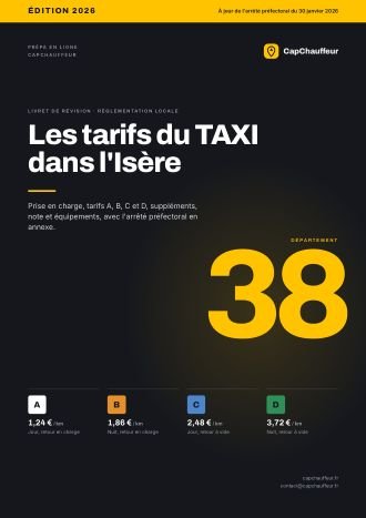 Livret « Les tarifs du TAXI dans l'Isère », département 38