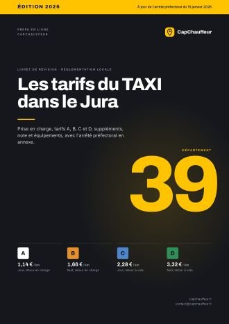 Livret « Les tarifs du TAXI dans le Jura », département 39