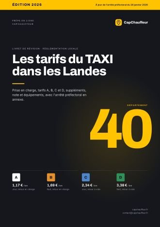 Livret « Les tarifs du TAXI dans les Landes », département 40