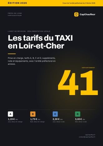 Livret « Les tarifs du TAXI en Loir-et-Cher », département 41