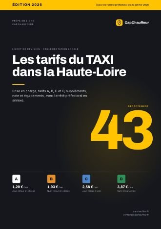 Livret « Les tarifs du TAXI dans la Haute-Loire », département 43