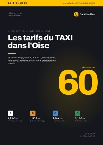 Livret « Les tarifs du TAXI dans l'Oise », département 60