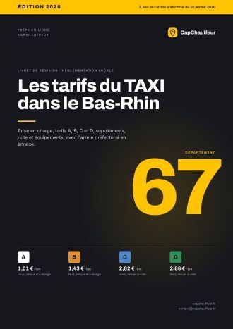 Livret « Les tarifs du TAXI dans le Bas-Rhin », département 67