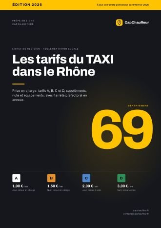 Livret « Les tarifs du TAXI dans le Rhône », département 69