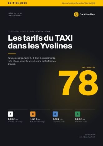 Livret « Les tarifs du TAXI dans les Yvelines », département 78