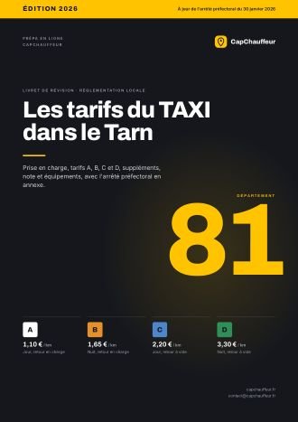 Livret « Les tarifs du TAXI dans le Tarn », département 81