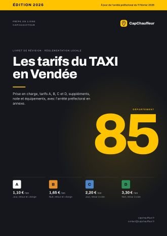 Livret « Les tarifs du TAXI en Vendée », département 85