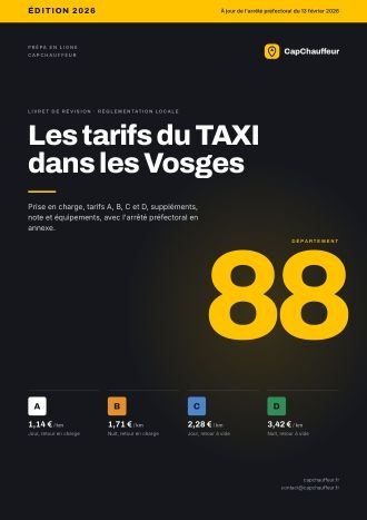 Livret « Les tarifs du TAXI dans les Vosges », département 88