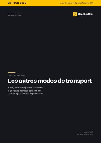Livret de révision, Les autres modes de transport, pour l'examen VTC et TAXI (26 pages)