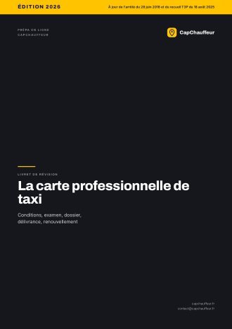 Livret de révision, La carte professionnelle de TAXI, pour l'examen TAXI (18 pages)